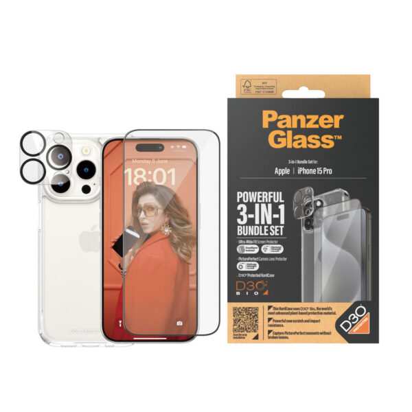 Bildschirmschutz fürs Handy Panzer Glass B1173+2810 Apple iPhone 15 Pro – Bild 2
