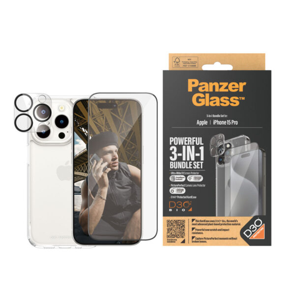 Bildschirmschutz fürs Handy Panzer Glass B1173+2810 Apple iPhone 15 Pro – Bild 4