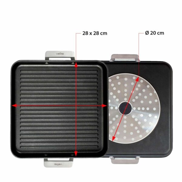 Grill Valira 4652/25 28 x 28 cm 25 x 28 cm Schwarz Metall Aluminium Ø 28 cm – Bild 3