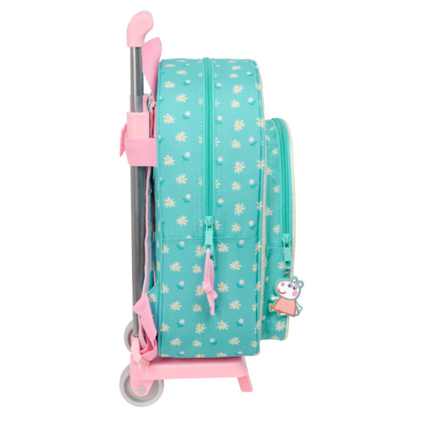 Schulrucksack mit Rädern Peppa Pig Pretty flowers Gelb Minze 26 x 11 x 67 cm 26 x 34 x 11 cm – Bild 3