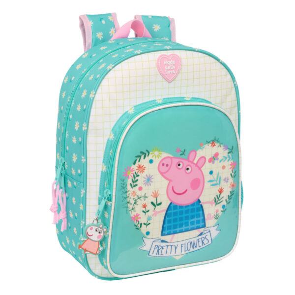Schulrucksack Peppa Pig Pretty flowers Gelb Minze 26 x 34 x 11 cm