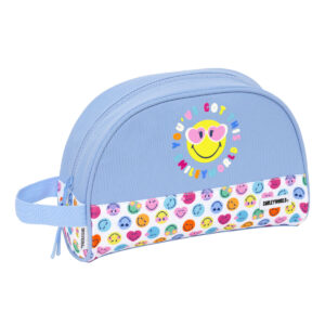 Reise-Toilettentasche Smiley Joyful Bunt Hellblau Wiederverwertbar 28 x 18 x 10 cm