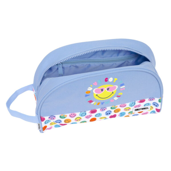Reise-Toilettentasche Smiley Joyful Bunt Hellblau Wiederverwertbar 28 x 18 x 10 cm – Bild 2