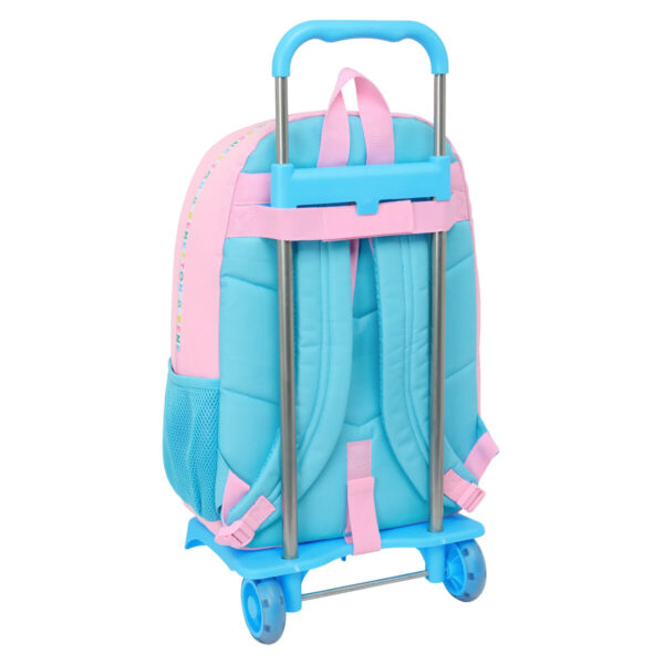 Schulrucksack mit Rädern Benetton Unique Rosa türkis 30 x 46 x 14 cm – Bild 2