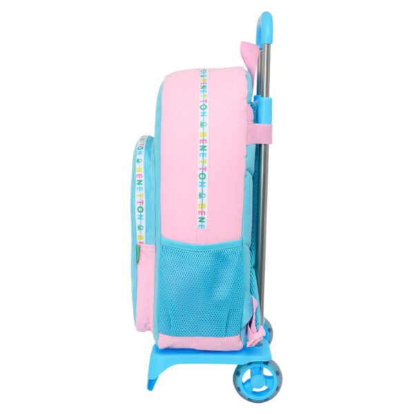 Schulrucksack mit Rädern Benetton Unique Rosa türkis 30 x 46 x 14 cm – Bild 3