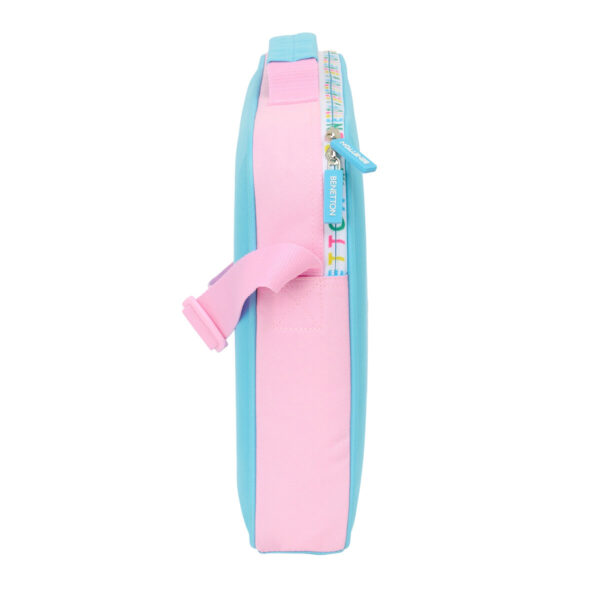 Schultasche Benetton Unique Rosa türkis 38 x 28 x 6 cm – Bild 3