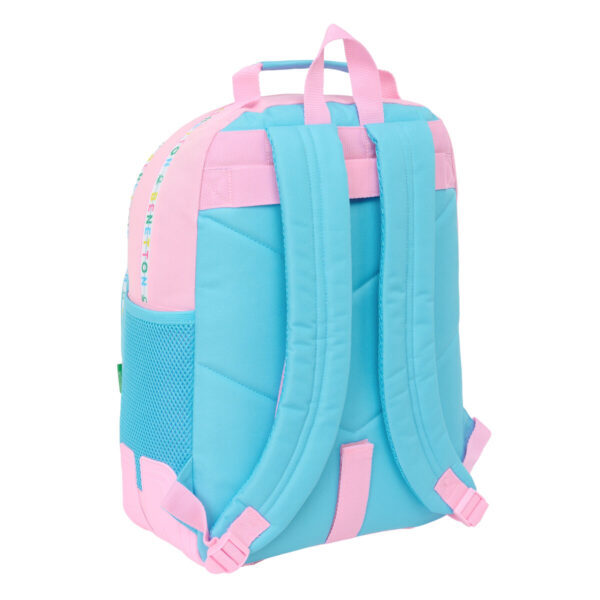 Schulrucksack Benetton Unique Rosa türkis 32 x 42 x 15 cm – Bild 2