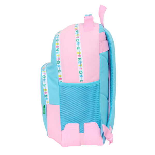 Schulrucksack Benetton Unique Rosa türkis 32 x 42 x 15 cm – Bild 3