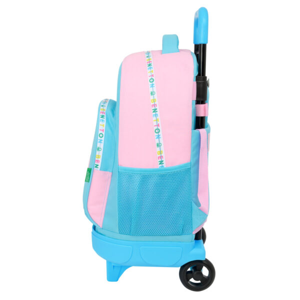 Schulrucksack mit Rädern Benetton Unique Rosa türkis 33 x 45 x 22 cm – Bild 2