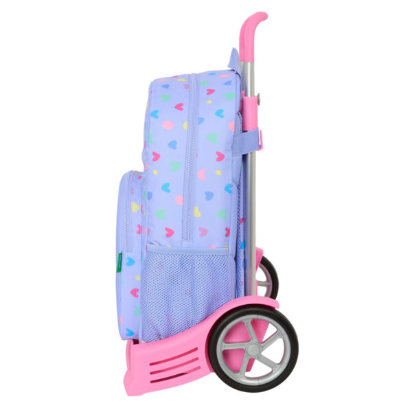 Schulrucksack mit Rädern Benetton Lila Lila 30 x 46 x 14 cm – Bild 3