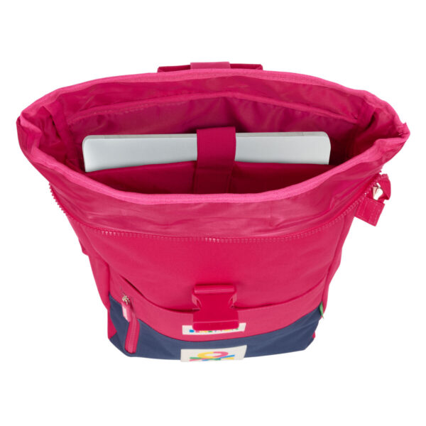 Lässiger Rucksack Benetton Cherry Cerise Marineblau – Bild 2