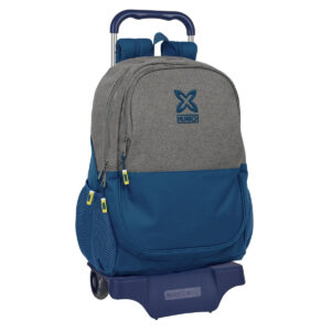 Schulrucksack mit Rädern Munich Street Blau Grau 32 x 44 x 16 cm