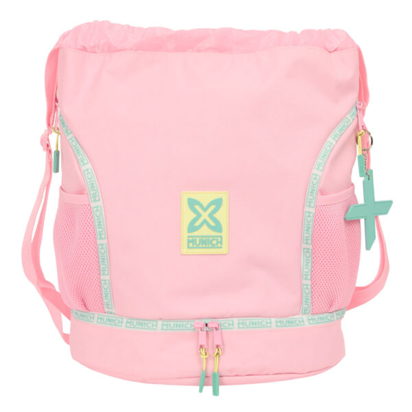 Rucksacktasche mit Bändern Munich Candy Rosa 35 x 40 x 1 cm