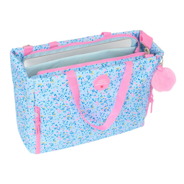 Laptoptasche Vicky Martín Berrocal Paraíso Blau Hellrosa 40 x 31 x 17 cm – Bild 5