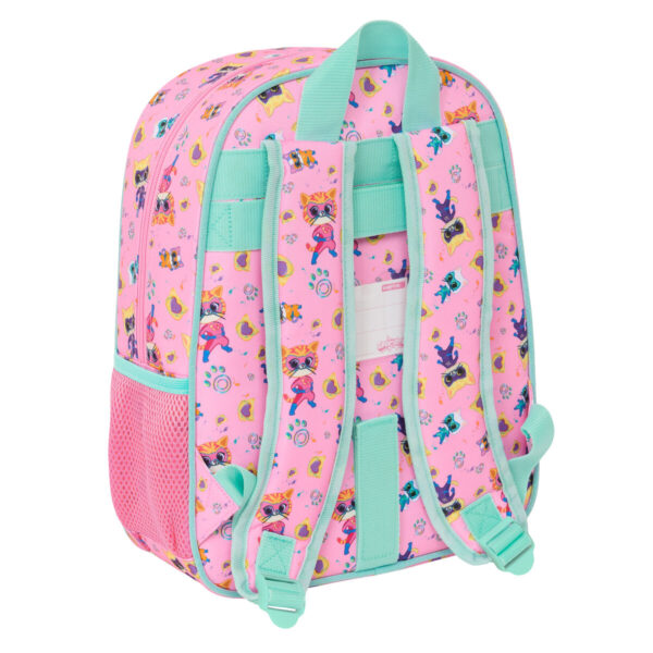 Schulrucksack SuperKitties Rosa türkis 26 x 34 x 11 cm – Bild 2