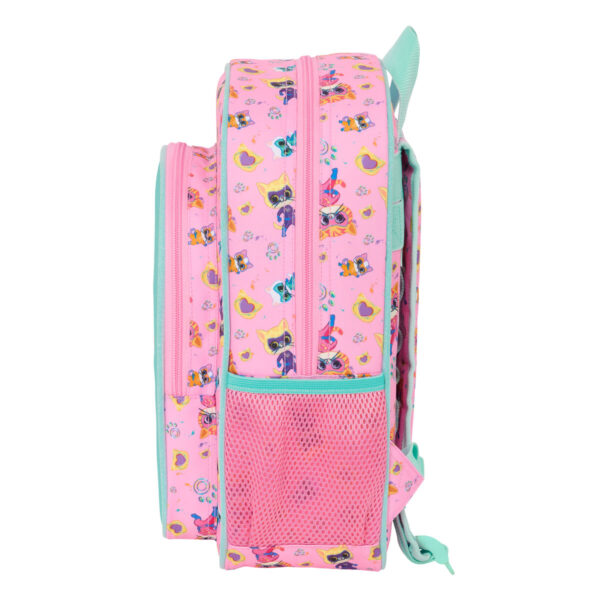 Schulrucksack SuperKitties Rosa türkis 26 x 34 x 11 cm – Bild 3