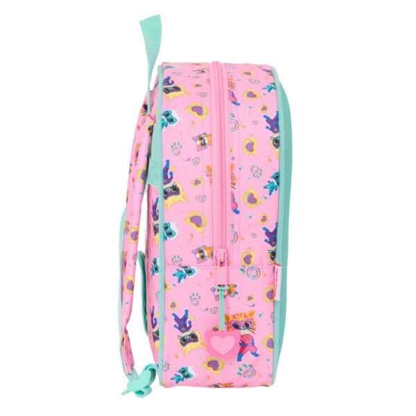Schulrucksack SuperKitties Rosa türkis 22 x 27 x 10 cm – Bild 2