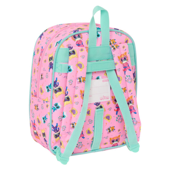 Schulrucksack SuperKitties Rosa türkis 22 x 27 x 10 cm – Bild 3