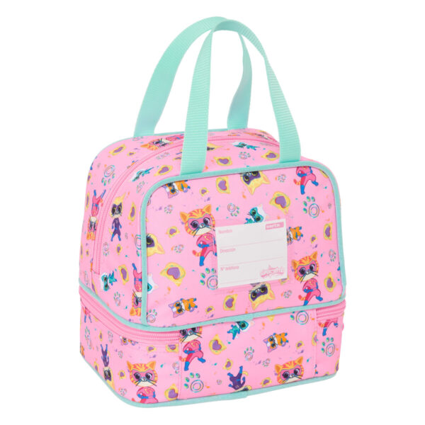 Lunchbox SuperKitties Rosa türkis 20 x 20 x 15 cm – Bild 2