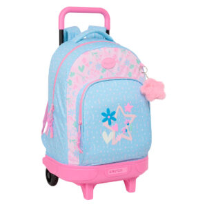 Schulrucksack mit Rädern BlackFit8 Smile Blau Rosa 33 x 45 x 22 cm