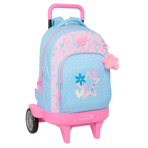 Schulrucksack mit Rädern BlackFit8 Smile Blau Rosa 33 x 45 x 22 cm