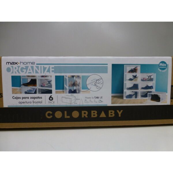 Stapelbarer Schuhkarton Max Home Weiß 6 Stück Polypropylen ABS 35 x 18,5 x 27 cm – Bild 8