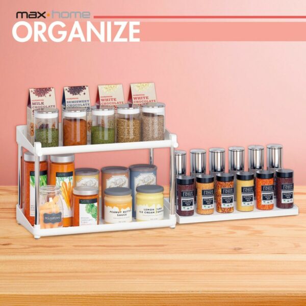 Organizer für Küchenschränke Max Home Weiß 2 Regale 2 Stück 37,5 x 25,5 x 19 cm – Bild 6