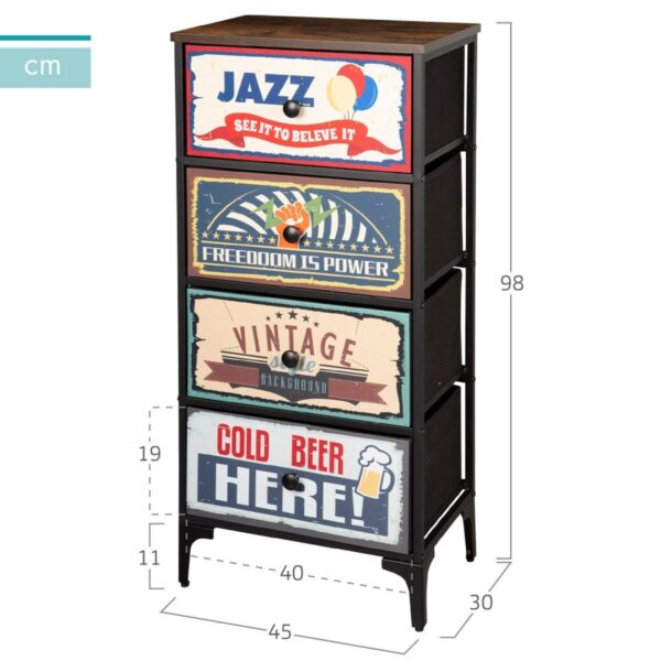 Kommode Max Home Vintage 45 x 98 x 30 cm – Bild 4