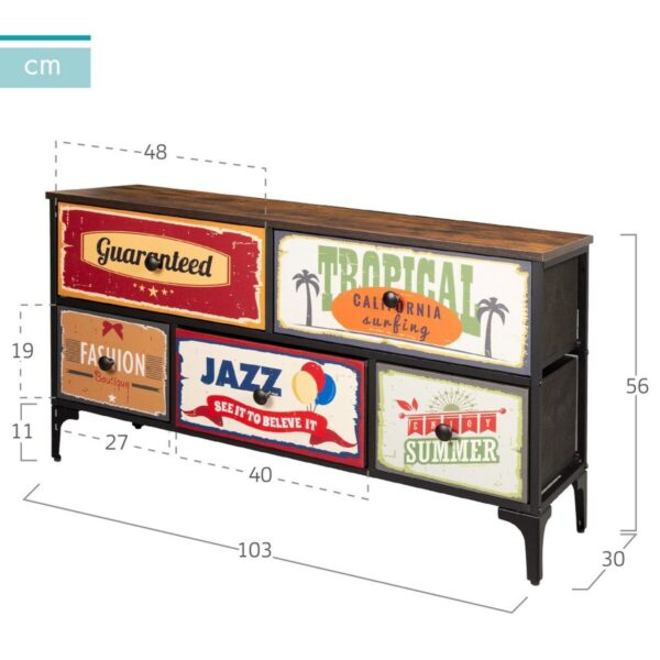 Kommode Max Home Vintage 103 x 56 x 30 cm – Bild 4