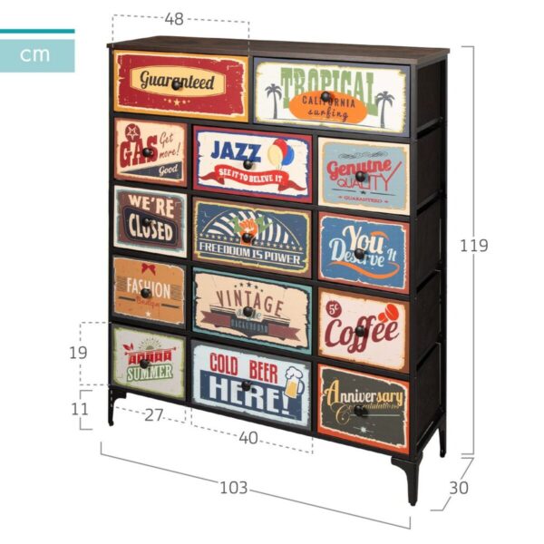 Kommode Max Home Vintage 103 x 119 x 30 cm – Bild 4