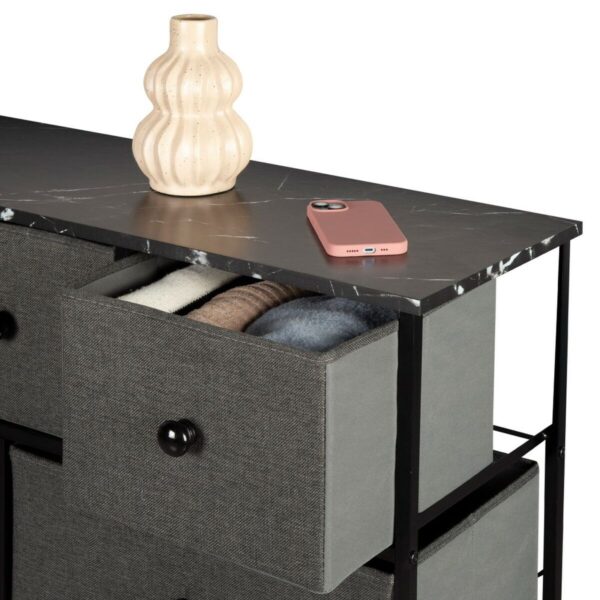 Kommode Max Home Schwarz Grau Marmor 100 x 100 x 30 cm – Bild 3