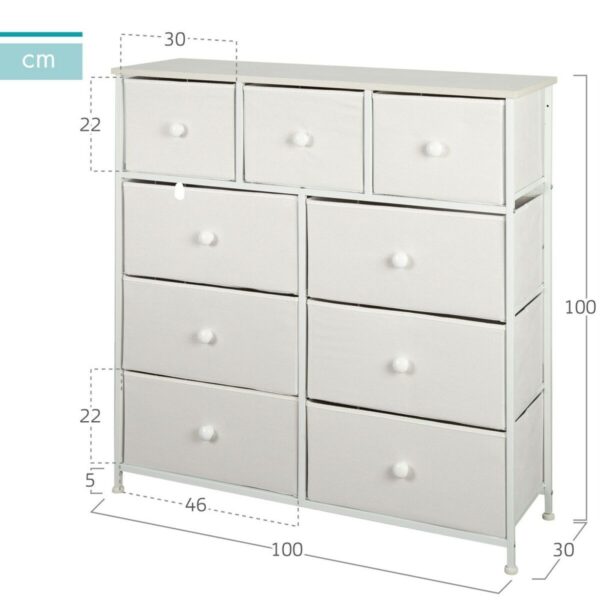 Kommode Max Home Weiß 100 x 100 x 30 cm – Bild 4