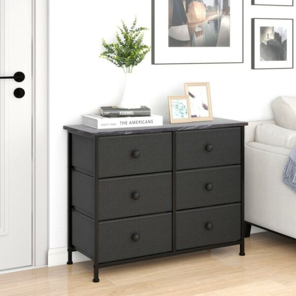 Kommode Max Home Grau Marmor 80 x 62 x 30 cm – Bild 2