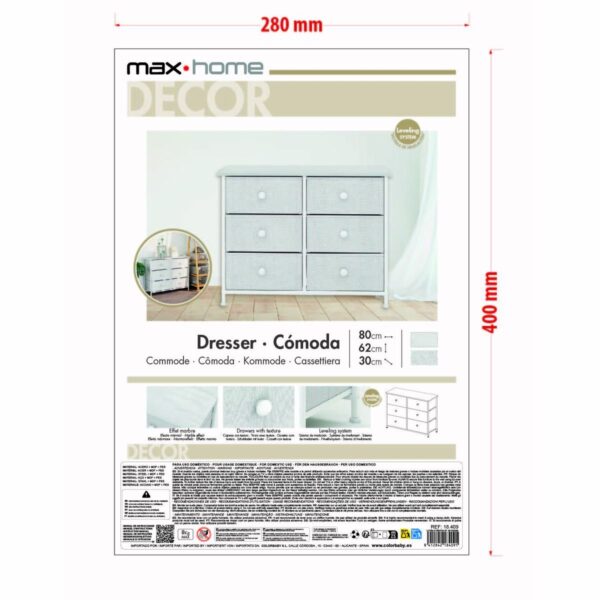 Kommode Max Home Weiß 80 x 62 x 30 cm – Bild 7