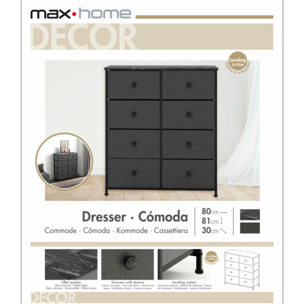 Kommode Max Home Grau Marmor 80 x 81 x 30 cm – Bild 8
