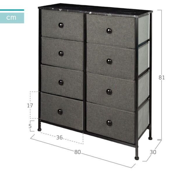 Kommode Max Home Grau Marmor 80 x 81 x 30 cm – Bild 4