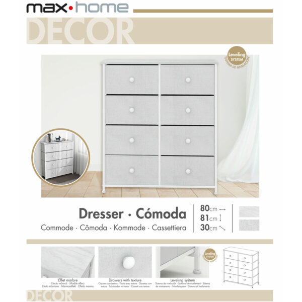Kommode Max Home Weiß 80 x 81 x 30 cm – Bild 8