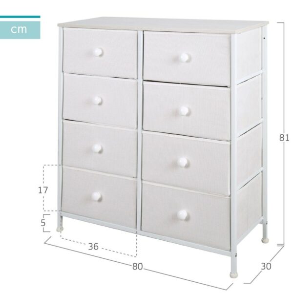 Kommode Max Home Weiß 80 x 81 x 30 cm – Bild 4