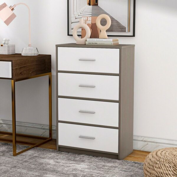 Kommode Max Home Weiß Grau Moderne 58 x 91 x 30 cm – Bild 2