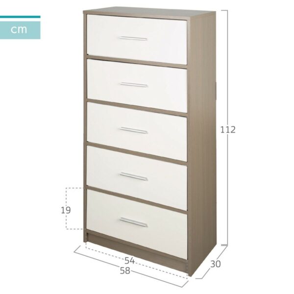 Kommode Max Home Weiß Grau Moderne 58 x 112 x 30 cm – Bild 4