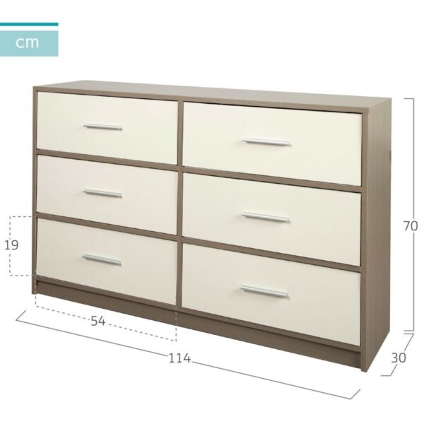 Kommode Max Home Weiß Grau Moderne 114 x 70 x 30 cm – Bild 4