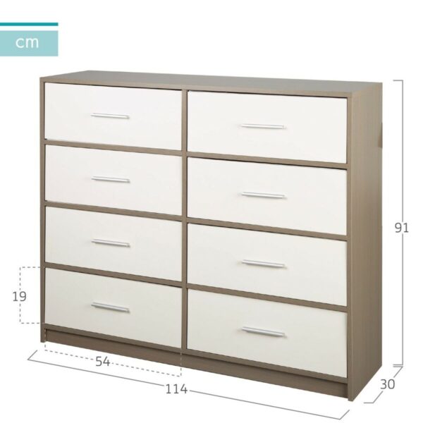 Kommode Max Home Weiß Grau Moderne 114 x 92 x 30 cm – Bild 4