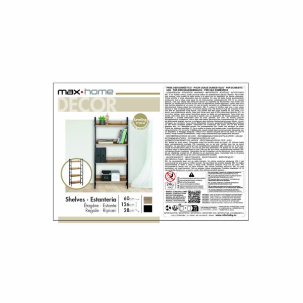 Regal Max Home Stahl Melamine Spanplatte 60 x 126 x 28 cm – Bild 7