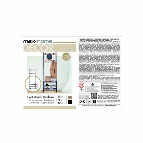 Garderobe mit Einlegeboden Max Home Stahl Melamine Spanplatte Minimalistisch 60 x 175 x 40 cm – Bild 7