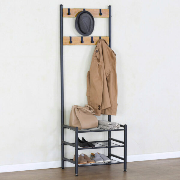 Garderobe mit Einlegeboden Max Home Stahl Melamine Spanplatte Minimalistisch 60 x 175 x 40 cm – Bild 2