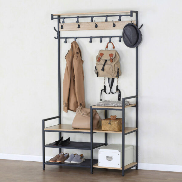 Garderobe mit Einlegeboden Max Home Stahl Melamine Spanplatte Minimalistisch 102 x 180 x 40 cm – Bild 2
