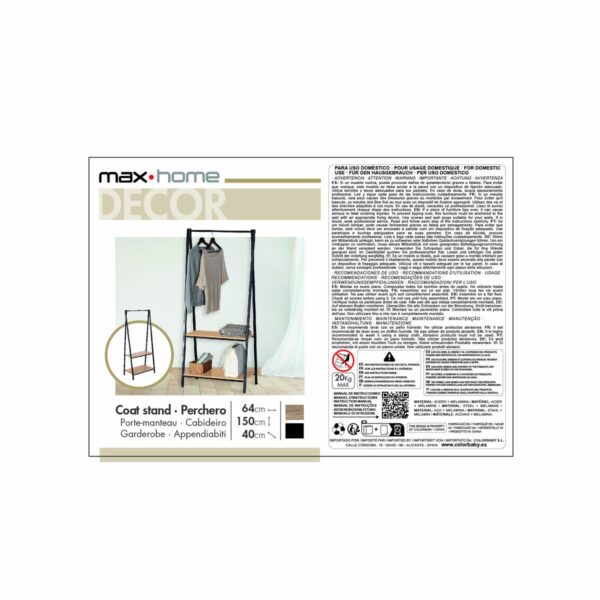 Garderobe mit Einlegeboden Max Home Stahl Melamine Spanplatte Minimalistisch 64 x 150 x 40 cm – Bild 7
