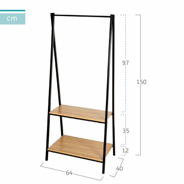 Garderobe mit Einlegeboden Max Home Stahl Melamine Spanplatte Minimalistisch 64 x 150 x 40 cm – Bild 4