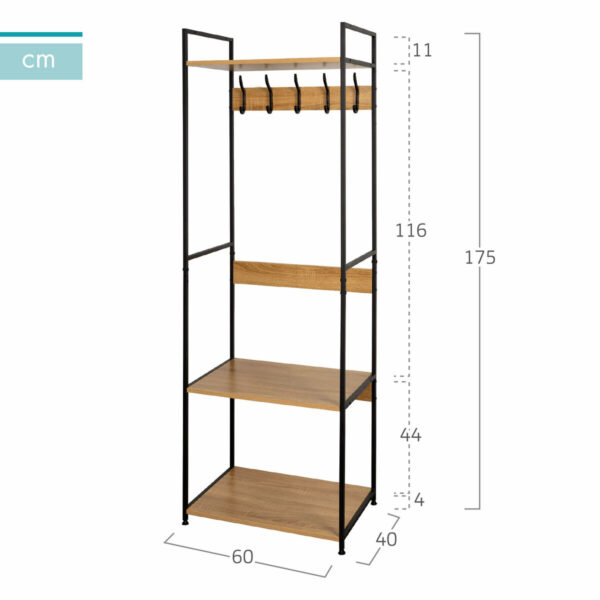 Garderobe mit Einlegeboden Max Home Stahl Melamine Spanplatte Minimalistisch 60 x 175 x 40 cm – Bild 4
