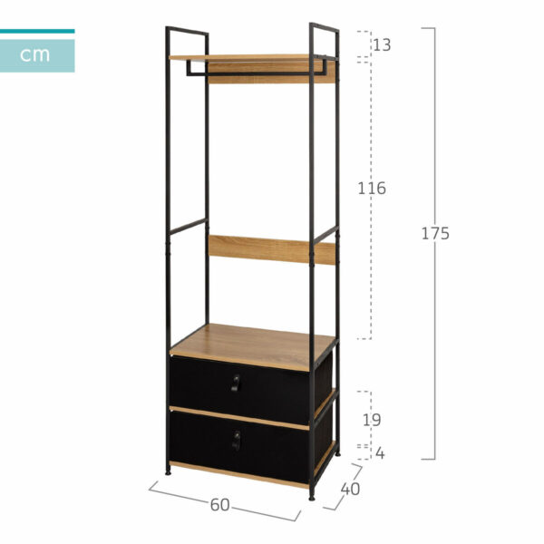 Schrank Max Home Stoff Stahl Melamine Spanplatte 60 x 175 x 40 cm – Bild 4